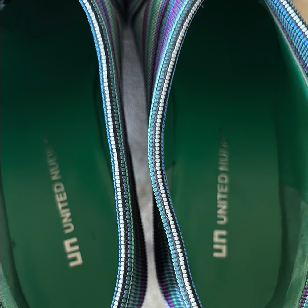 United Nude Blue and Green Ankle Booties with Striking Stripes - Picture 8 of 11